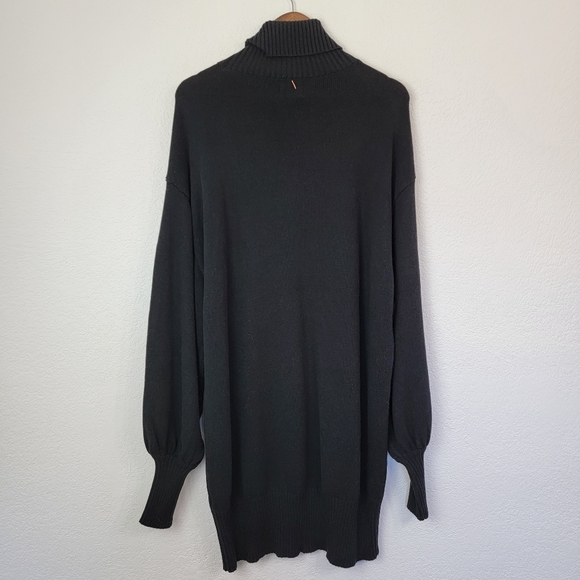 MISA Los Angeles Nastassja Cashmere-Blend Turtleneck Sweater Dress Black Medium - Picture 3 of 11